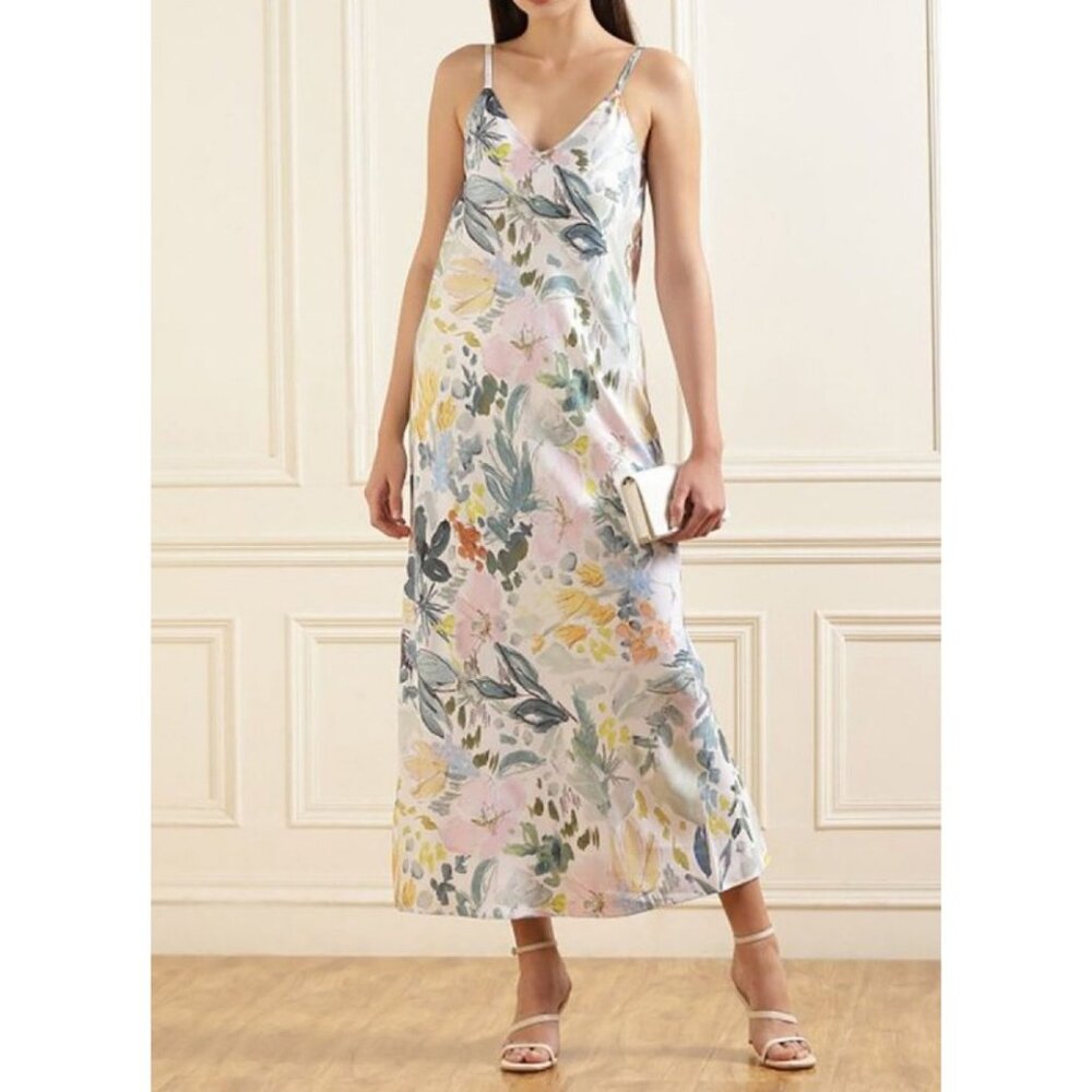 NWT Ted Baker Adamela Floral Printed Slip Midi Dress